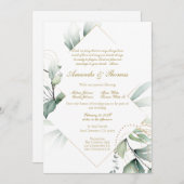 Grüne Thema Hochzeit Einladung (Vorne/Hinten)