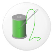 Grüne Thread mit Needle Nähraum-Dekoration Keramikknauf (Vorderseite)