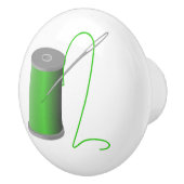Grüne Thread mit Needle Nähraum-Dekoration Keramikknauf (Rechts)