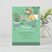 Grüne Thumb-Einladung Einladung (Stehend Vorderseite)