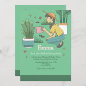 Grüne Thumb-Einladung Einladung (Vorne/Hinten)