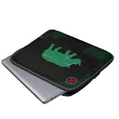 Grüne Tierkunst Laptopschutzhülle (Vorne Knopf)