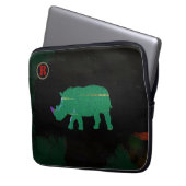 Grüne Tierkunst Laptopschutzhülle (Vorderseite Links)