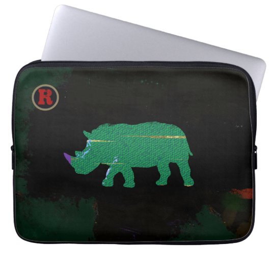 Grüne Tierkunst Laptopschutzhülle (Vorderseite)