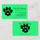 Grüne Tierlogos Visitenkarte (Vorne/Hinten)