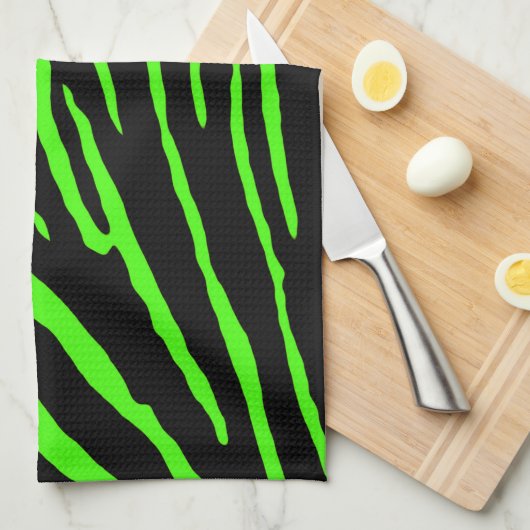 Grüne Tiger Streifen Handtuch (Viertel Falte)