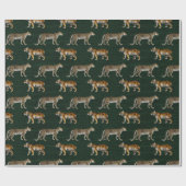 Grüne Tiger und Leoparden Geschenkpapier (Flach)