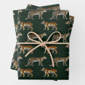 Grüne Tiger und Leoparden Geschenkpapier Set (Beispiel)