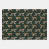 Grüne Tiger und Leoparden Geschenkpapier Set (Vorderseite)