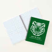 Grüne Tigers Logo Schulmaskottchen Notizblock (Innenseite)