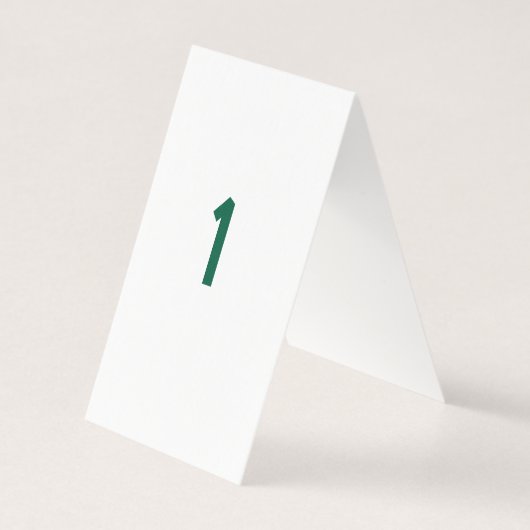 grüne Tischnummer (Rückseite)