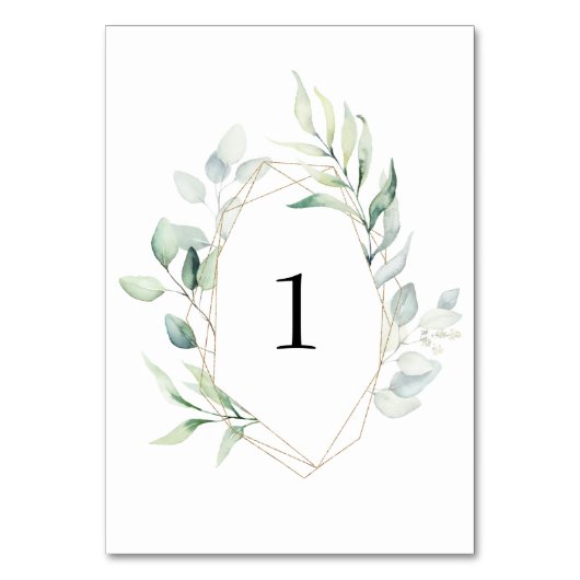 Grüne Tischnummer 1 Hochzeiten (Rückseite)