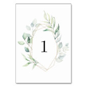 Grüne Tischnummer 1 Hochzeiten (Vorderseite)