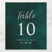Grüne Tischnummer Hochzeit Weinetikett (Einzelnes Label)