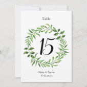 Grüne Tischnummern für Wasserfarben (Rückseite)