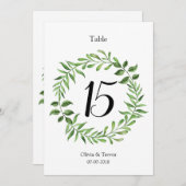 Grüne Tischnummern für Wasserfarben (Vorne/Hinten)