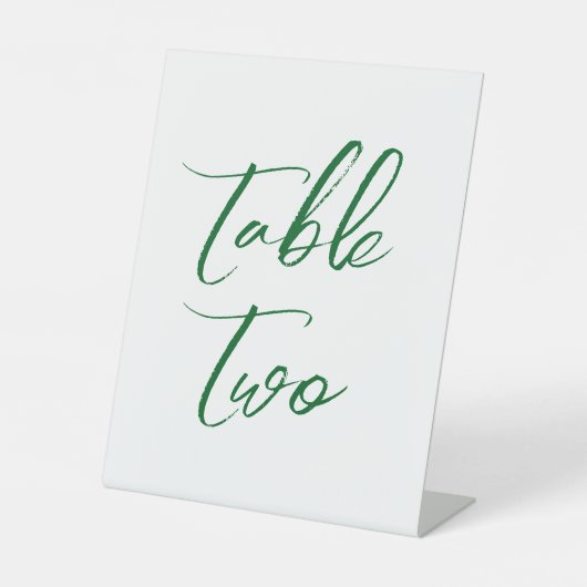 Grüne Tischnummern Sockelschild (Vorderseite)