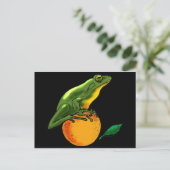 Grüne Toad und Orange Postkarte (Stehend Vorderseite)