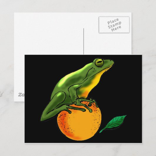 Grüne Toad und Orange Postkarte (Vorne/Hinten)