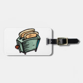 Grüne Toaster-Gepäckanhänger Gepäckanhänger (Vorderseite horizontal)
