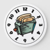 Grüne Toaster-Uhr Große Wanduhr (Vorderseite)