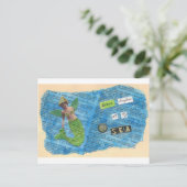 Grüne Tochter der Seemeerjungfrau-Postkarte Postkarte (Stehend Vorderseite)