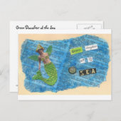 Grüne Tochter der Seemeerjungfrau-Postkarte Postkarte (Vorne/Hinten)
