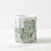 Grüne Toile de Jouy Kaffeetasse (Mittel)