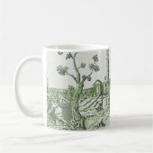 Grüne Toile de Jouy Kaffeetasse (Links)