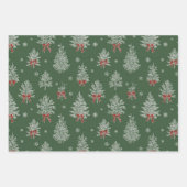 Grüne Toile-Weihnachtsbaum-Muster Geschenkpapier Set (Vorderseite 2)