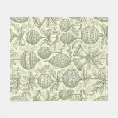Grüne Toile-Weihnachtsglocken & Ornament-Muster 2 Fleecedecke (Vorderseite (Horizontal))