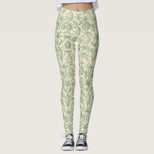 Grüne Toile-Weihnachtsglocken & Ornament-Muster 2 Leggings