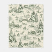Grüne Toile-Weihnachtsschlittenfahrt-Muster (3) Fleecedecke (Vorderseite)