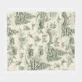 Grüne Toile-Weihnachtsschlittenfahrt-Muster (3) Fleecedecke (Vorderseite (Horizontal))