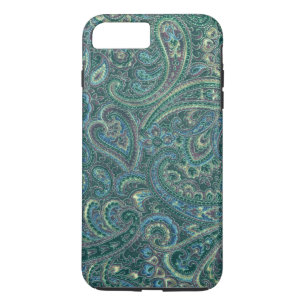 Grüne Töne Vintage verziertes Paisley-Muster iPhone 8 Plus/7 Plus Hülle