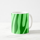 Grüne Tones Tiger Nahtloses Muster Kaffeetasse (VorderseiteRechts)