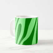 Grüne Tones Tiger Nahtloses Muster Kaffeetasse (Vorderseite Links)