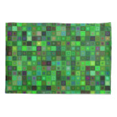 Grüne Tonquadrate Kissenbezug (Rückseite)