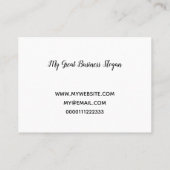 Grüne Toothy Bakterien-Allergie-Wanzen Visitenkarte (Rückseite)