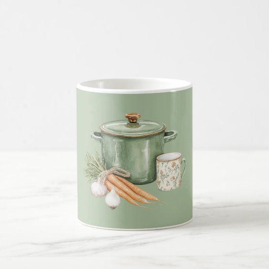 Grüne Topf Karotten Kaffeetasse (Mittel)
