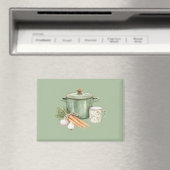 Grüne Topf Karotten Magnet (In Situ (Geschirrspüler))