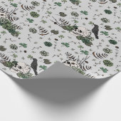Grüne Totenkopf-Rosen St. Patricks Day-Geschenkpap Geschenkpapier (Ecke)