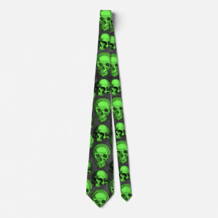 Grüne Totenköpfe und Sonnenblumen-Serie Design 2 Krawatte