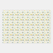 Grüne Traktor-Geburtstagskopfblätter Geschenkpapier Set (Vorderseite 3)