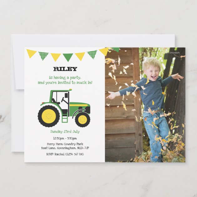 Traktor 1. Geburtstag Dekoration – Foto-Banner Im Bauernhof-Design Für Jungen