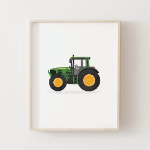 Grüne Traktor-Kinder-Zimmerdekor Poster