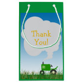 Grüne Traktor-Party-Tasche Kleine Geschenktüte (Rückseite)