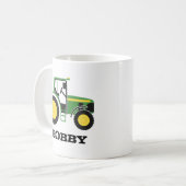 Grüne Traktor-Tasse mit Namen Kaffeetasse (Vorderseite Links)