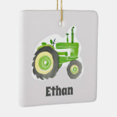 Grüne Traktor Wasserfarbe Personalisierte Bauernde Keramikornament (Rechts)