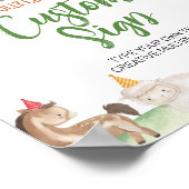 Grüne Traktorenfarm Geburtstagsfeiertagsschild Poster (Ecke)